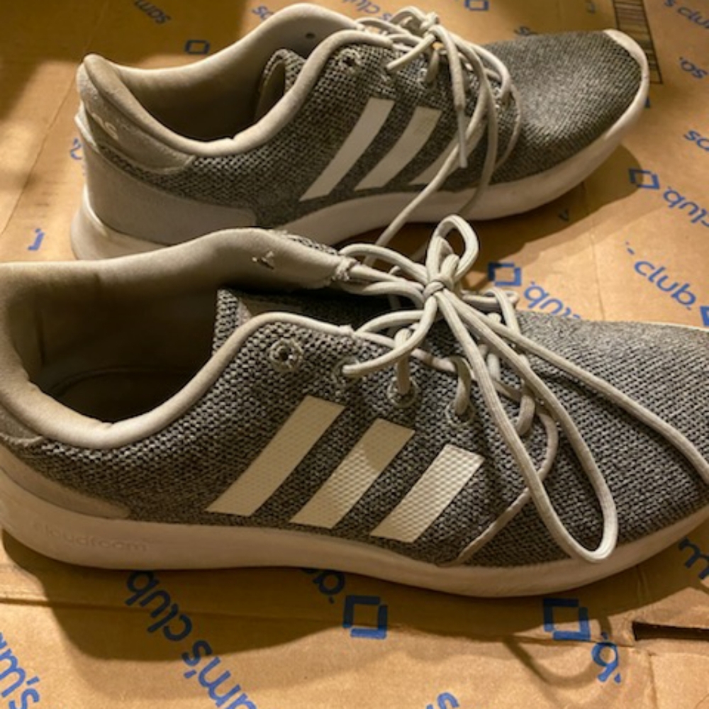 Adidas grey size 8 running shoes.